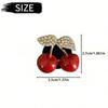 2pcs Rhinestone Cherry Car Fragrance Clip, Fruit Car Air Freshener & AC Vent Decor for Women