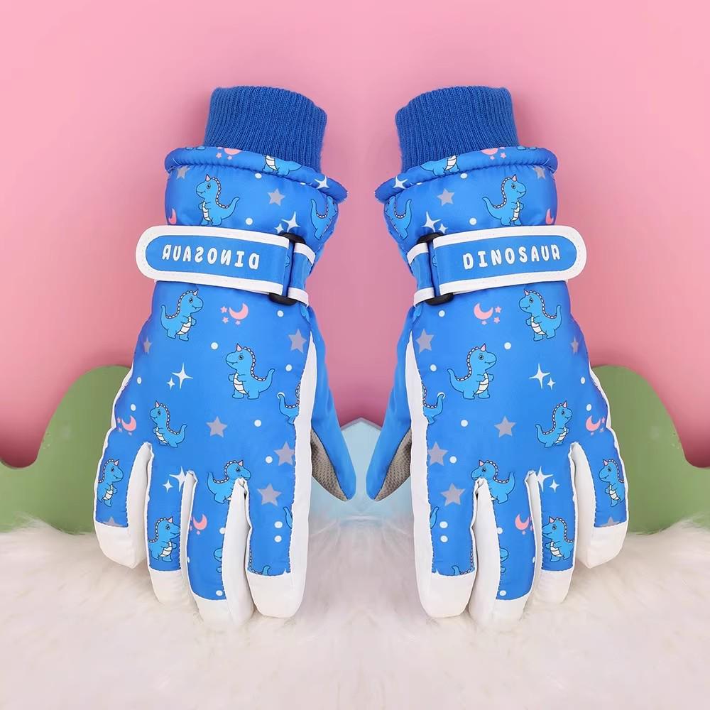 Children's Winter Ski Gloves: Thick, Cold-Proof, Waterproof, Windproof, Non-Slip, Warm Cotton for Ages 3-17.