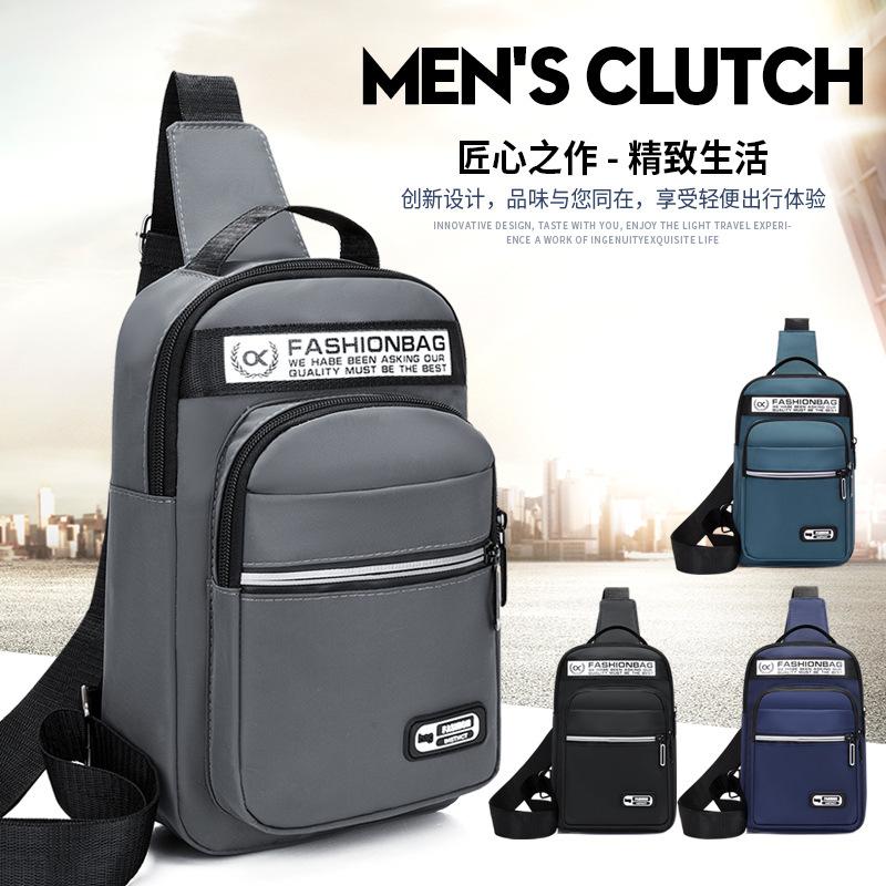 Geantă de piept pentru bărbați, simplă, de mare capacitate, de călătorie în aer liber, geantă de umăr, modă casual, geantă de piept multifuncțională