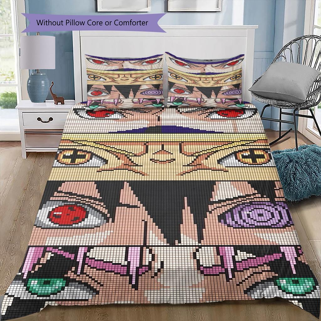 Pościel z wzorem kreskówkowym Zestaw kołdry Poszewka na kołdrę Poszewka na poduszkę Dekoracja domu Prezent urodzinowy (1 * poszwa na kołdrę + 2 * poszewki na poduszki, bez rdzenia)