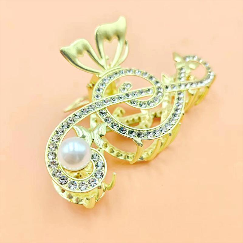 

1Pcs Fashion Sparkling diamond Pearl Notes Hair Claws For Women Hair Accessories