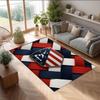 Atletico Madrid Theme rug Soft Crystal Velvet Area Rug Non-Slip Floor Carpet for Living Room Bedroom Nursery