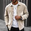 Men's Solid Color Shirt Long Sleeve Men's Casual Fashion Trend With Pocket Shirt Jacket