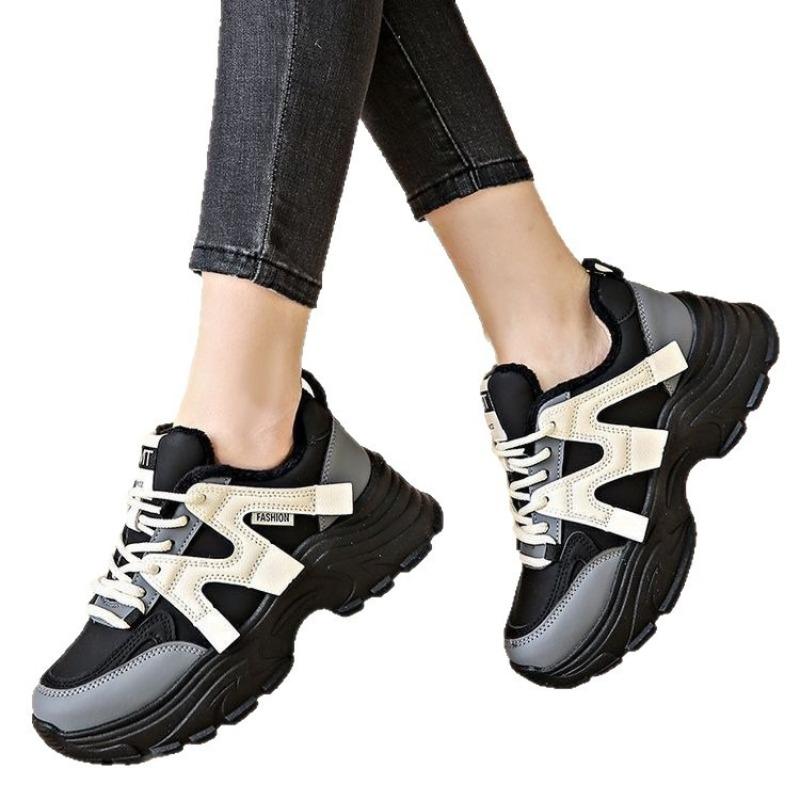 Premium sense velvet dad shoes women's new winter thick soft sole versatile cotton sneakers non-slip