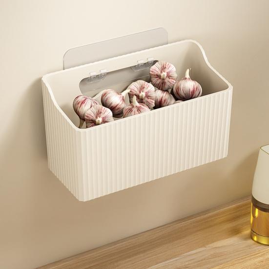 Storage Box No Drilling with Hollow Drain Holes Organizer Space-saving Storage Basket for Kitchen And Bathroom