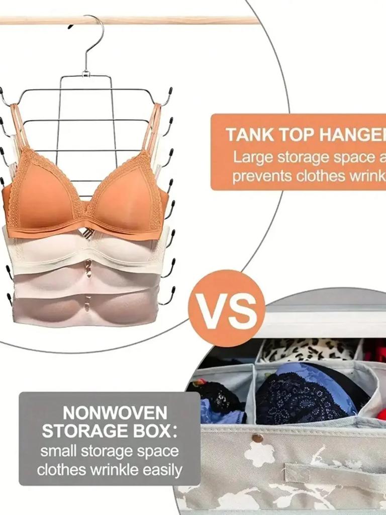 1pc-Hanging Folding Hanger, Multifunctional Clothes Storage Rack, Traceless and Multifunctional Clothes Rack