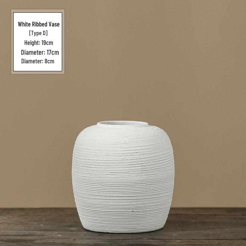 Handmade White Ceramic Vase for Living Room - New Chinese Style Art Décor