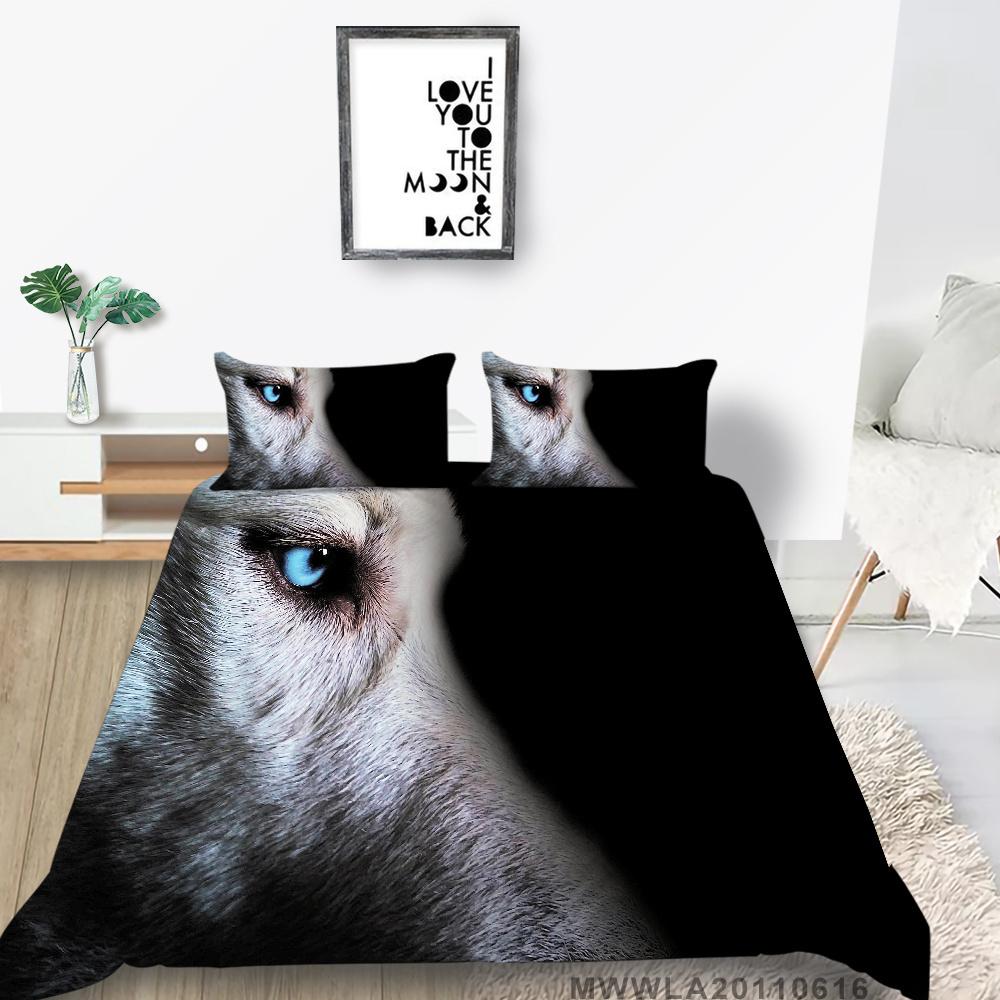 2023 neue stil Bettbezug-set mit Kissenbezug Doppel Volle Größe Bettwäsche Quilt Abdeckungen 3D Wolf Hause Textilien Junge Mann tagesdecken
