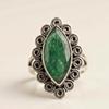 Inele Smarald Verde Marquise, Inel Floare din Argint Sterling 925, Bijuterii Fine Lucrate Manual pentru Cadou Femei