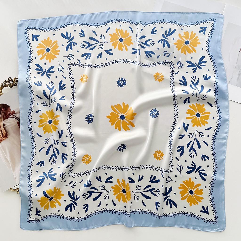 Spring and Summer Graffiti Flowers 71 * 71 Square Scarf Travel Sunscreen Headscarf Practical High-end Scarf for Mother