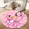 1 stuks Pink Panther Rond tapijt, Gemaakt van Polyester, Perfect voor het Decoreren van Kantoorstoelen, Woonkamers, Levendig Decoratief Tapijt