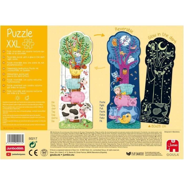 Puzzle XXL Ferme Jour/Nuit Goula - Brille dans le noir - Pour Enfant - Blanc