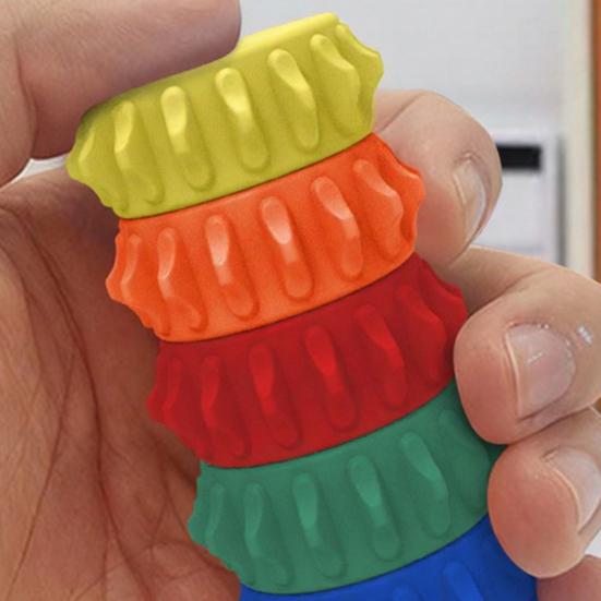 6Pcs/Set Sensory Silicone Textured Toy Magnetic Stress Relief Roller Anti-anxiety Fidget Toy