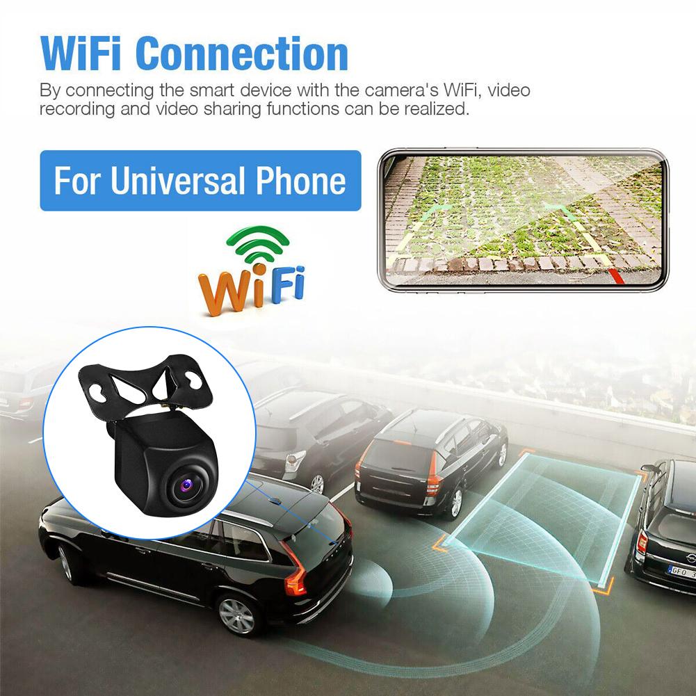 HD Reversing Camera IP67 Waterproof Wireless WiFi Car Rear View Camera Night Vision Vehicle Camera 175 Degree for Android IOS