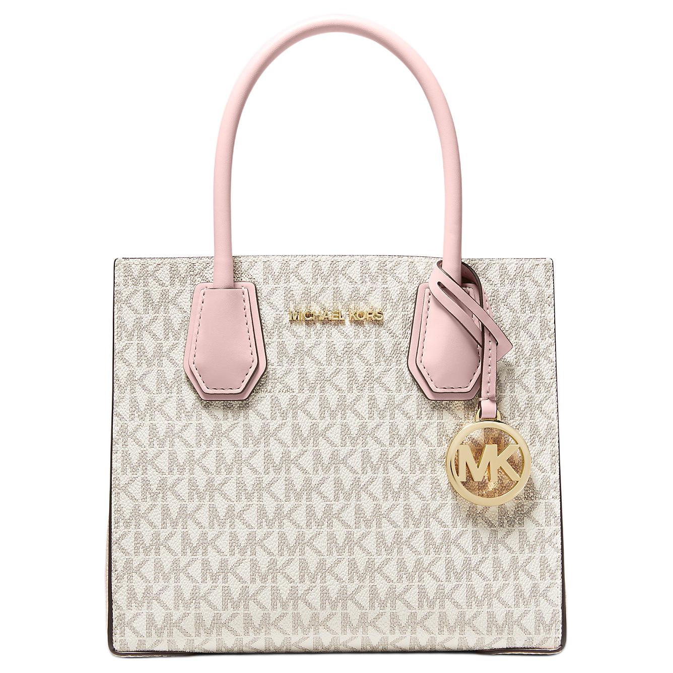 

New MICHAEL KORS Mercer Leather Trunk Bag, Shoulder Bag, Crossbody Bag, Handbag Medium Size Women s Cherry Blossom Pink 35S1GM9M2B-POWDER-BLUSH 22.1*10.9*20.1CM