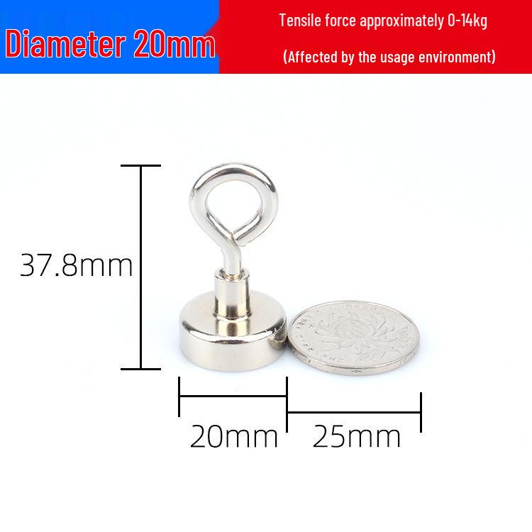 Strong No-Drill Round Magnetic Eyelet Hook with Powerful Suction