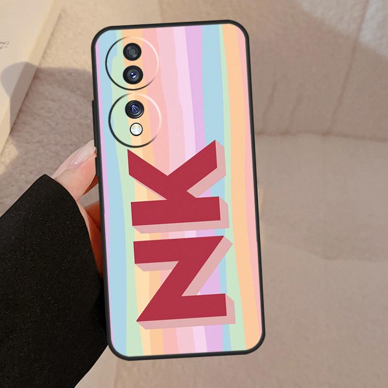 Personalisierter Monogramm-Name für Honor 90 70 50 Lite Magic 5 Pro 8X 9X Handyhülle für Honor X8a X9a X7a X6a X9 X7 X8 X9b
