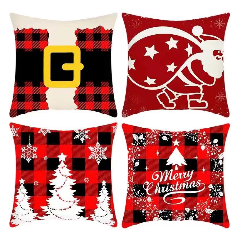 New Christmas Pillow 4 Combination Picture Pillow Cushion Pillowcase Home Office Pillowcase