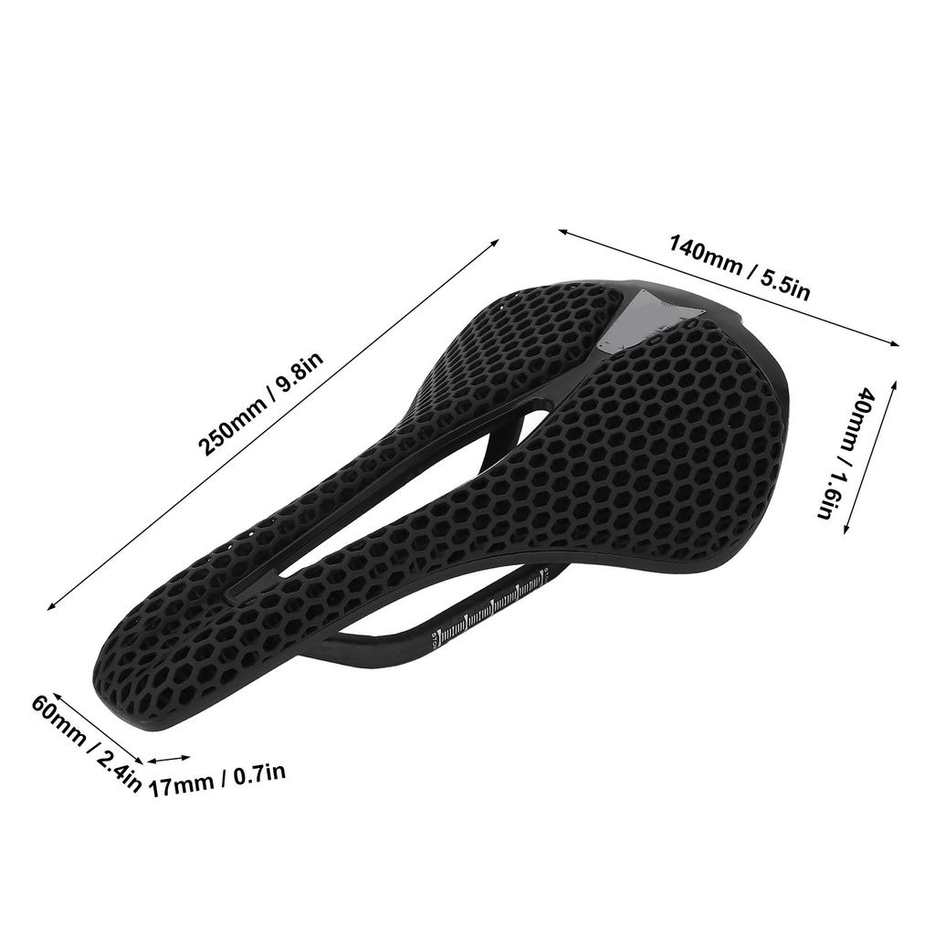 3D Printed Bike Saddle Hollow Breathable Lightweight Cycling Seat Cushion Shock Absorbing for Road Mountain Bikes