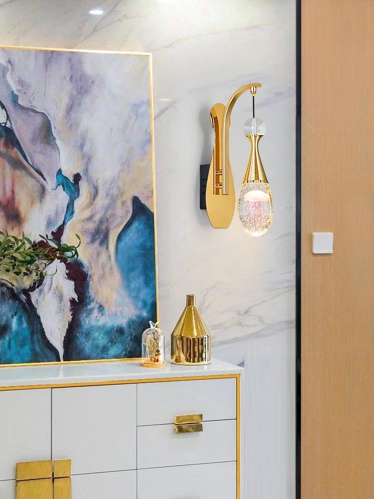 Crystal Wall Sconce Lamp Bedroom Wall Lamps Living Room Gold Wall Light Led Sconces Corridor Loft Bathroom