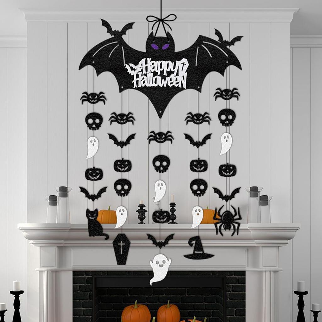 Fournitures de Décoration de Fête d'Halloween Joyeux Décoration de Festival à Suspendre à Plat à la Porte Arrangement de Décoration d'Halloween Ornements à Suspendre devant la Porte