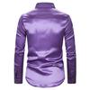 Men's Shines Sequins Long Sleeve Button Down Shirt for Halloween Cosplay 70s Disco Party Dress Shirt
