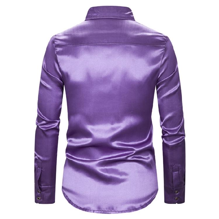 Men's Shines Sequins Long Sleeve Button Down Shirt for Halloween Cosplay 70s Disco Party Dress Shirt