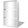 VidaXL Shoe Cabinet 3 Shelves 63 X 17 X 102.5 Cm Mirror White
