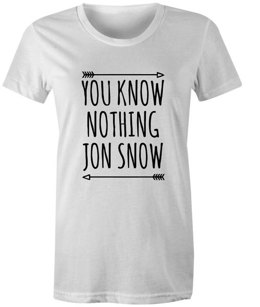 

You Know Nothing Jon Snow Womens T Shirt Game Of Thrones Tee Top XL