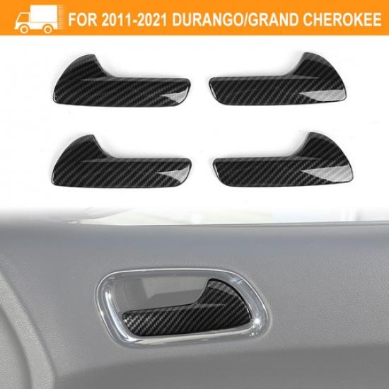 Накладка на ручку двери салона из углеродного волокна для 11-21 DurangoGrand Cherokee
