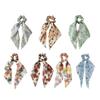 Fashion Hair Scrunchies Triangle Scarf Floral Tie Dye Chiffon Elastic Hair Bands  Summer Beach