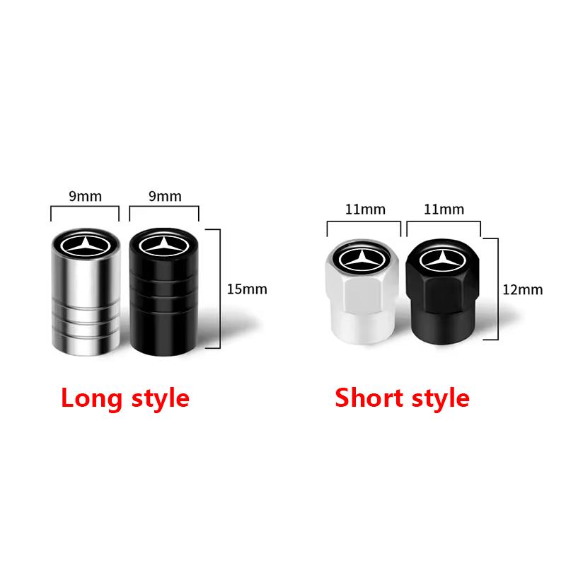 CRH1 4Pcs Styling Wheel Tire Valve Air Stem Cap Duust Covers For Mercedes Benz W210 W176 AMG CLS CLE CLA GLA GLB GLS Class A GLE W222
