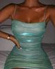 Sparkling Strapless Rhinestone Pleated Spaghetti Strap Bodycon Dress - Slim Fit & Off-Shoulder Style