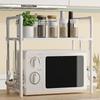 2/3 Floor Microwave Oven Rack, kitchen Countertop Storage Rack, With Hooked Metal Appliance Rack, Saving Kitchen Shelf Space