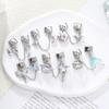 Zircon Bow Knot Moon Butterfly Star Cat Paw Tassel Chain Italian Charm Links Fit 9mm Stainless Steel Bracelet Women DIY Making