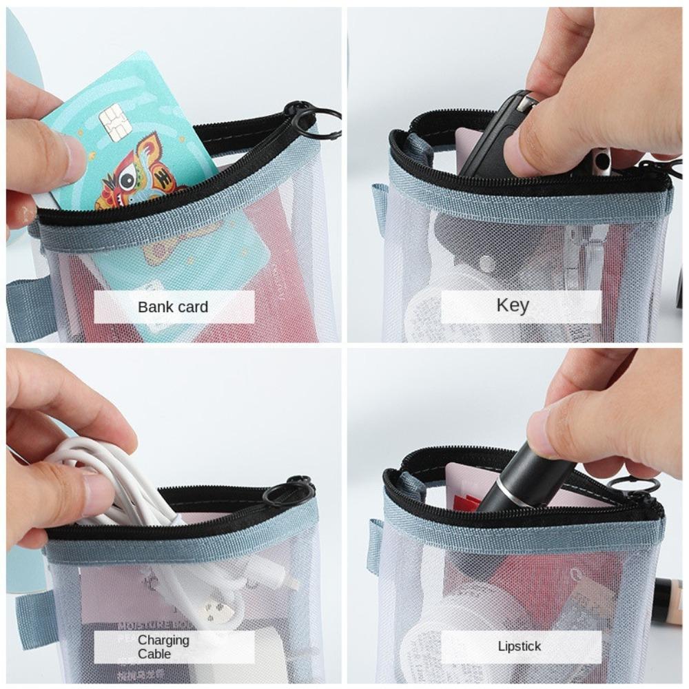 Bag Coin Money Bags Clear Mesh Bag Lipstick Cosmetic Bag Women Change Storage Bag Mini Coin Purse