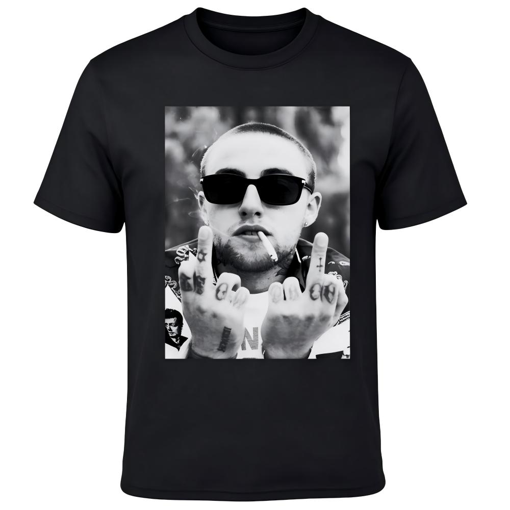 Mac Miller Black White Hip Hop Portrait Graphic man's T-Shirt