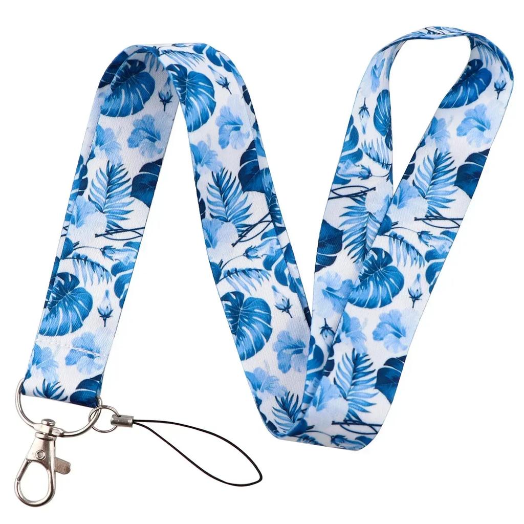 Grüne Pflanze Einfacher Frischer Stil Grüne Blätter Nackenband Ausweishalter Fitnessstudio Handy-Riemen Ausweishalter DIY Aufhängeseil Lanyard
