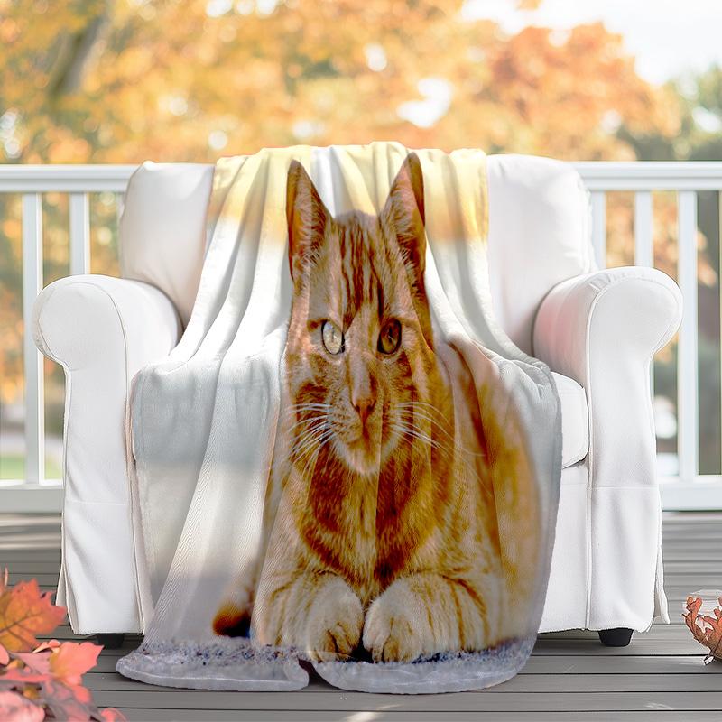 1pc Animals: rabbit, cat, pattern blanket, all season lightweight home office outdoor nap multifunctional blanket