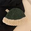 Plush knitted wool hat women's autumn and winter warm versatile cute face small new basin hat winter