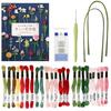 Beautiful Flower Encyclopedia for Crocheting with Embroidery Thread & Materials and Tool Set for Making Projects Quickly