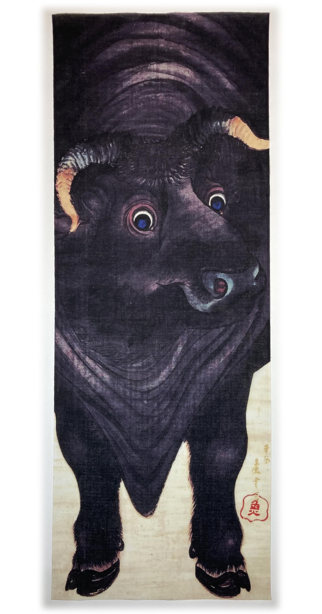 

hand towel from across the Nagasawa Cow Ukiyo-e ages Rosetsu,