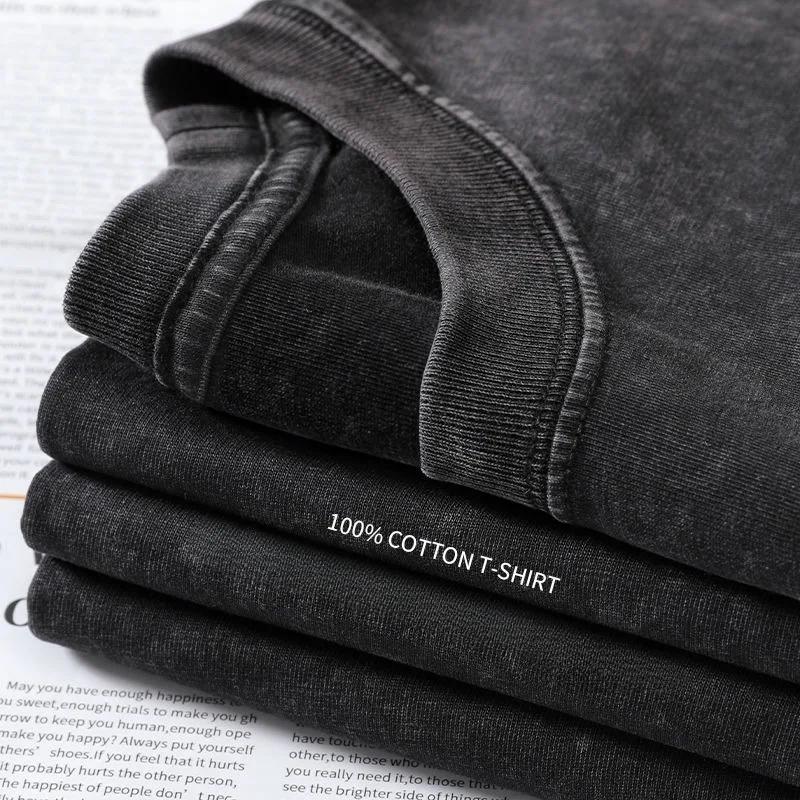 Street Cycling Vest Men's Pure Cotton Vest Sleeveless Washed Old Ruffian Handsome Trend Retro American Vest Clothes