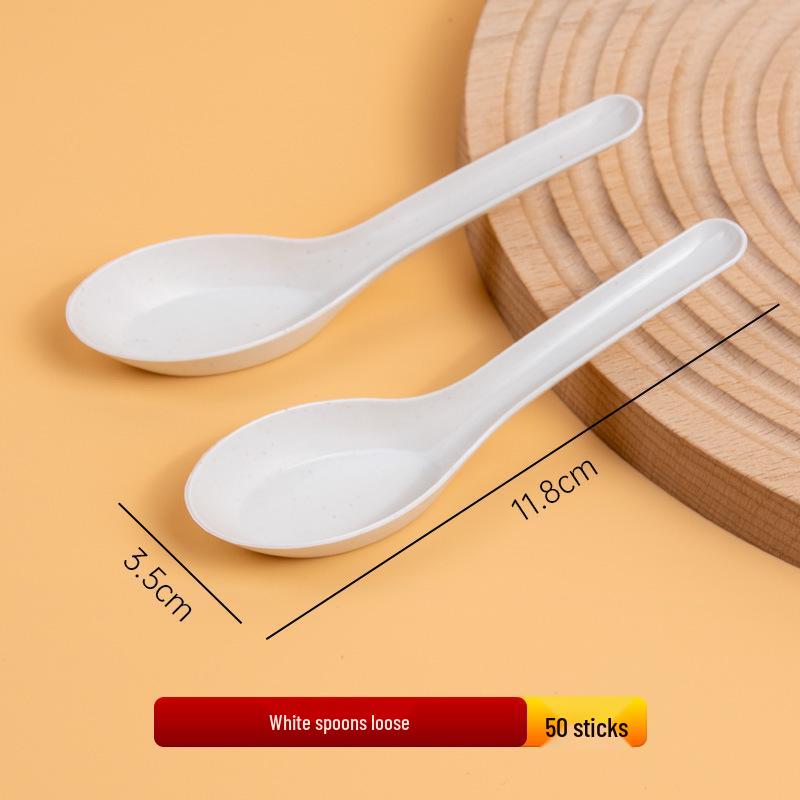 Individually Packaged Thickened Rice Husk Disposable Spoon for Home or Takeaway - Customizable for Dessert, Soup, or Measuring.