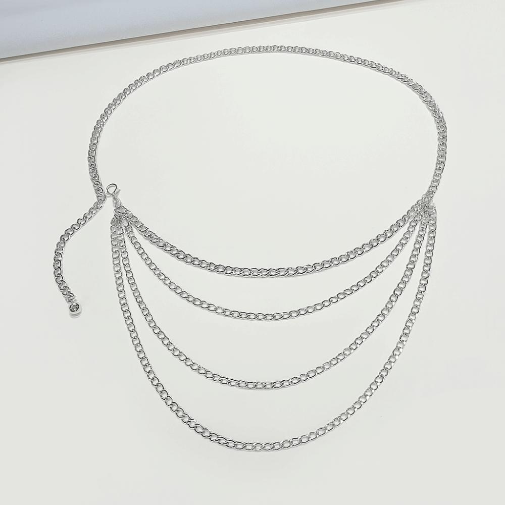 Multi layer Tassle Waist Chain Vintage Hip Hop Waist Chain Trendy Jeans Chain Belt  for Women