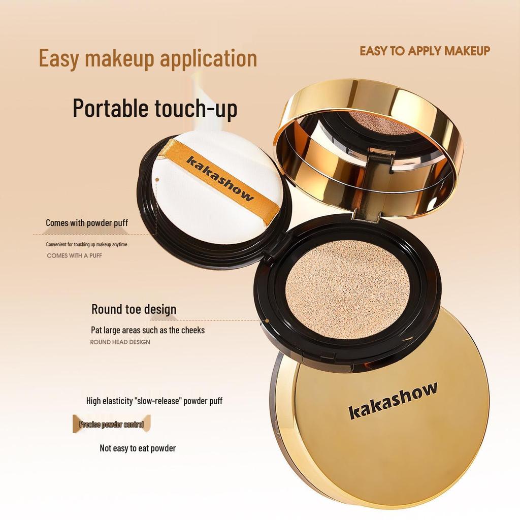 KaKashow Soft Focus Long-Lasting Waterproof Cushion Foundation: Creamy, Adherent, and Non-Caking for Flawless Skin.