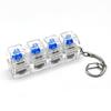 LED Tastatur Schlüsselanhänger Fidget Spielzeug Kristall Klicker Sensorisches Spielzeug zum Stressabbau Tastatur Schlüsselanhänger Fidget Gadget für Erwachsene Kinder