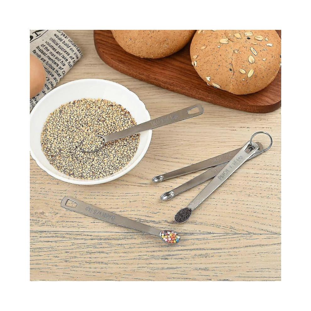 5 Mini Measuring Spoons with 1 Ring,1/64,1/32,1/16,1/8,1/4