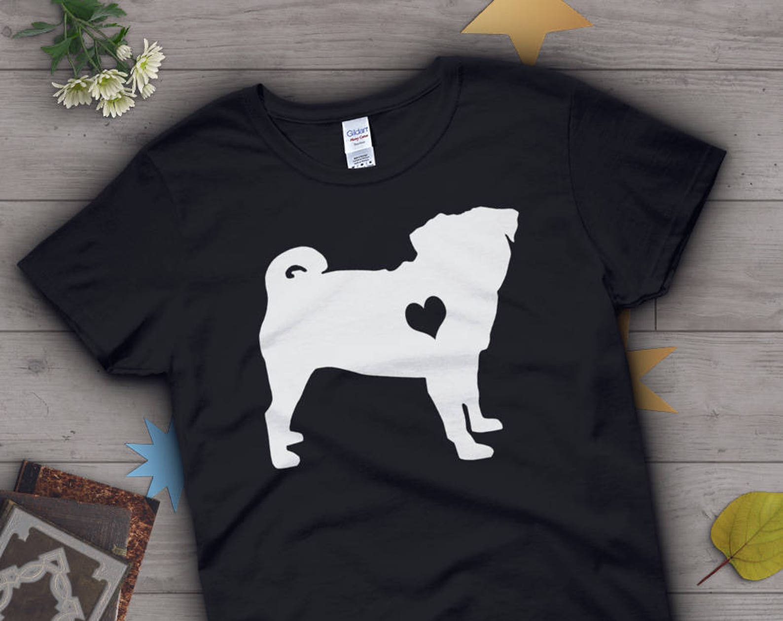 Pug Shirt, , Dog Lover Gift, Cute Pug Lover T-shirt, Pug Mom TShirt, Pet Graphic Tee, Tops, Pink, Blue, Navy, Black 100