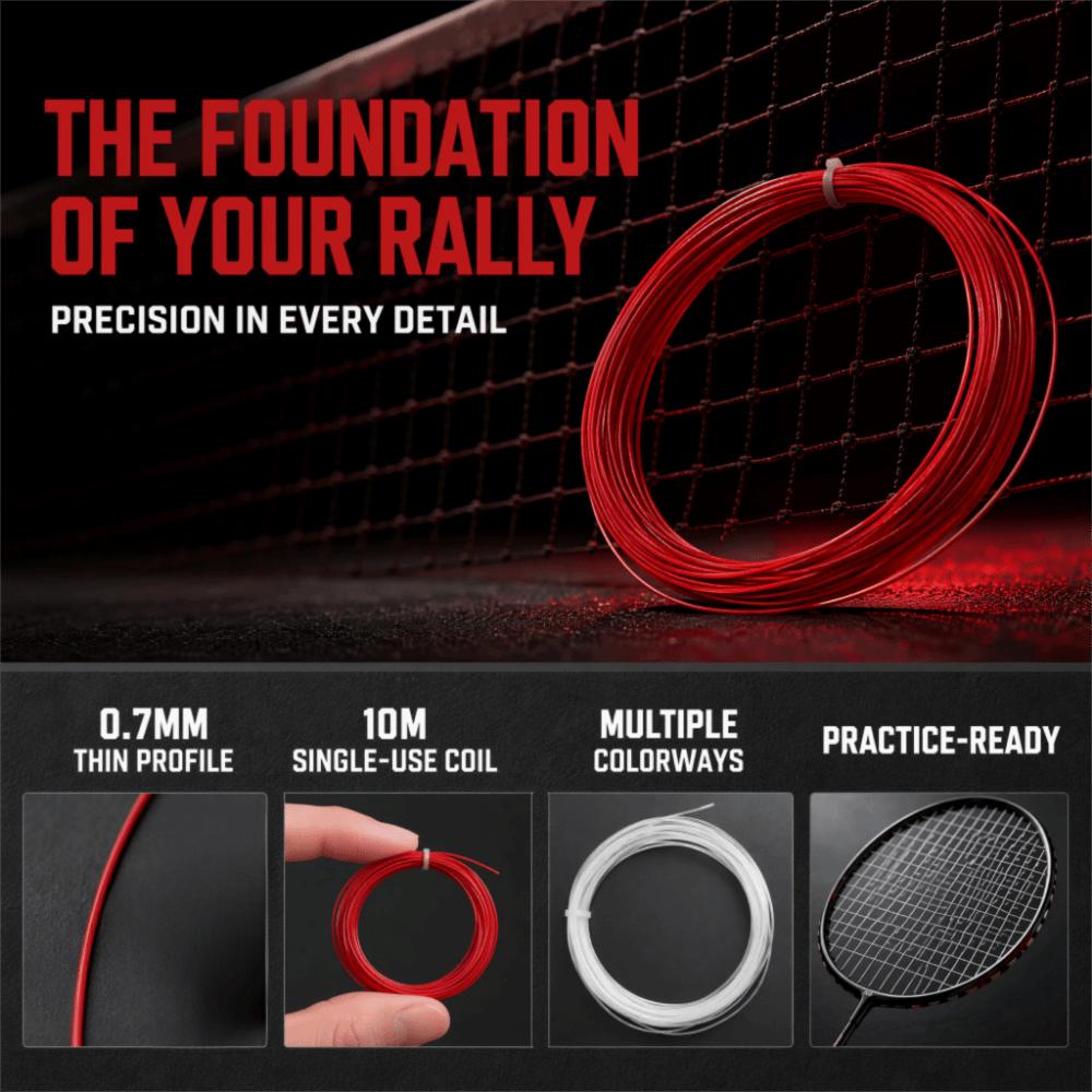 10pcs Nylon Material Tennis Racket String 0.7mm Gauge Nylon Tennis String  Badminton Training